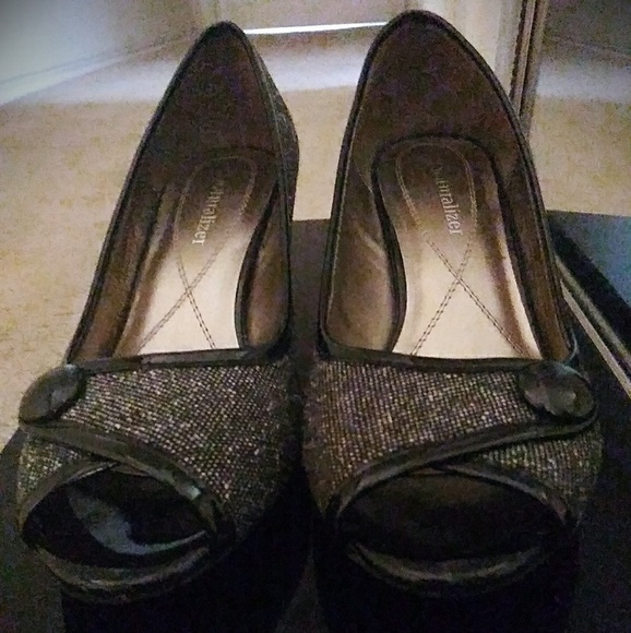 Naturalizer Tweed 7M Peep Toe Heels - Picture 4 of 8